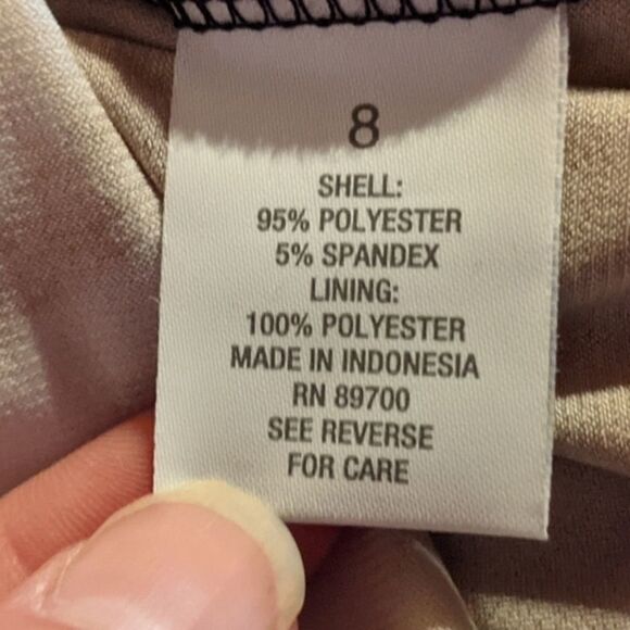 Roz & Ali sz 8 dress blue black tan white summer spring floral sleeveless - Picture 10 of 12